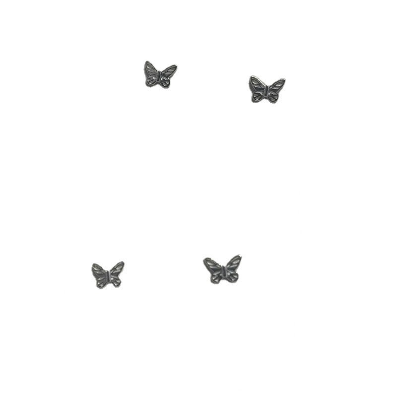 Women's Summer Mini Sier Small Butterfly Ear Rings