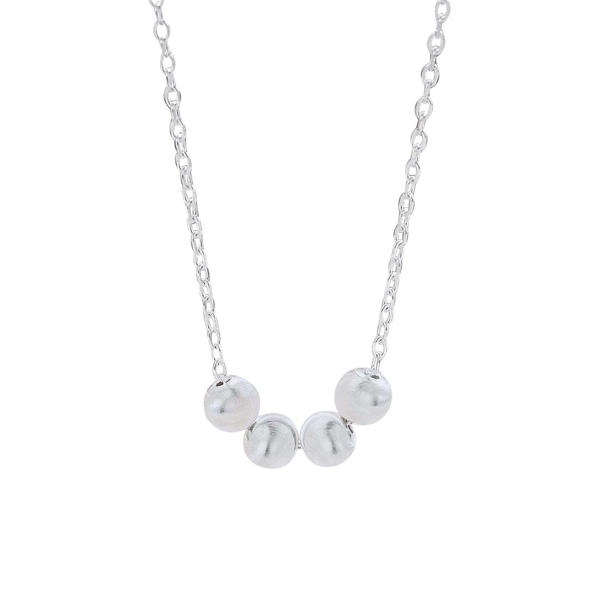 Women's Sterling Sier Four Beads Personality Simple High Necklaces