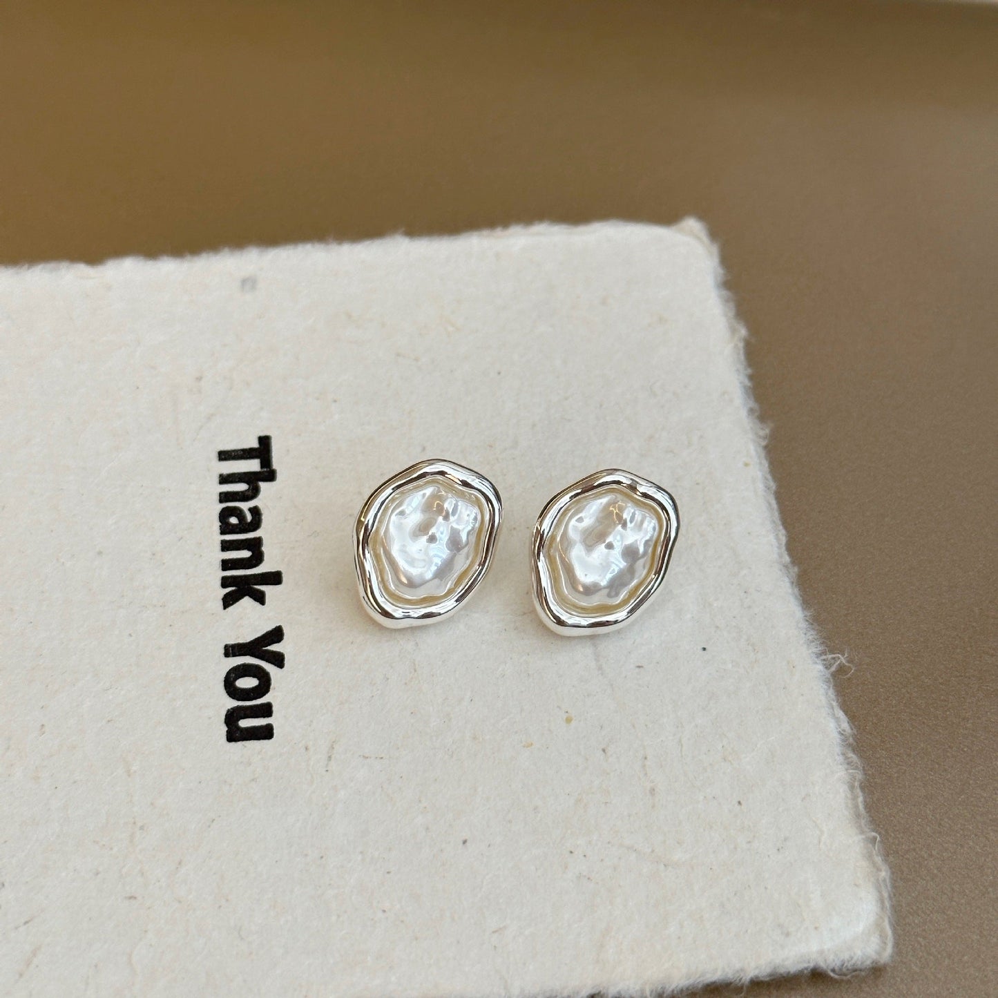 Women's Needle Cold Style Irregular Pearl Design Earrings