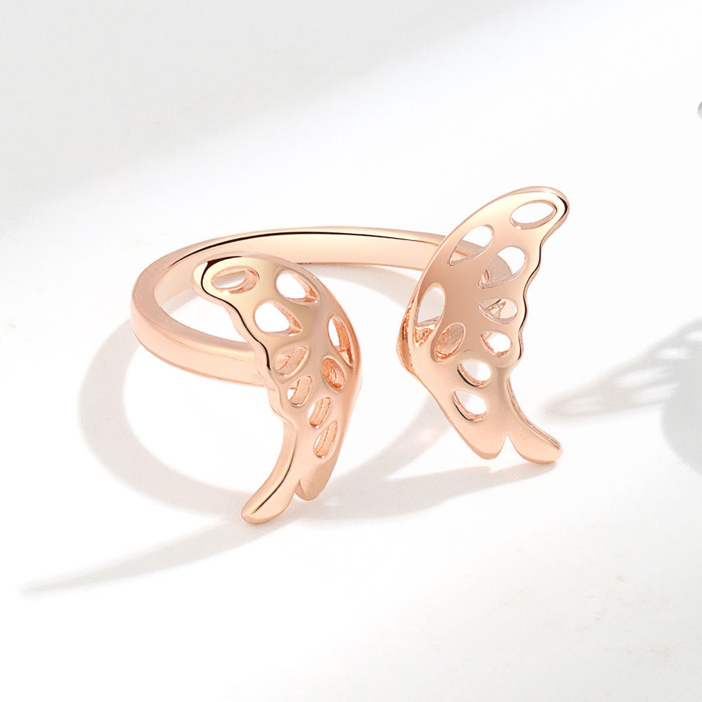 Simple Hollow Butterfly Female Golden Niche Rings