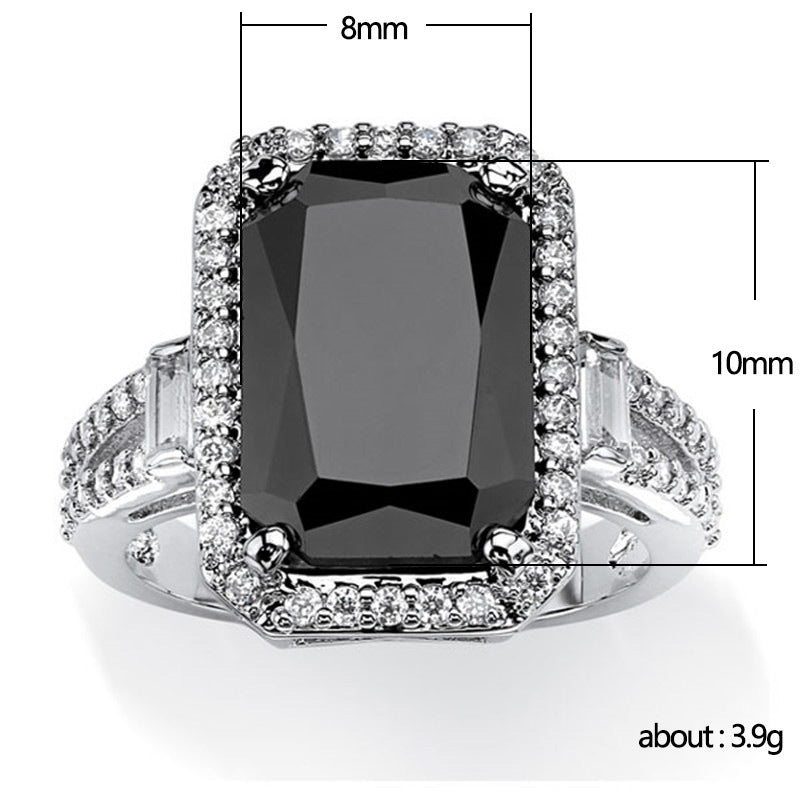 Men's Innovative Shi Accessories Black Zircon Rings
