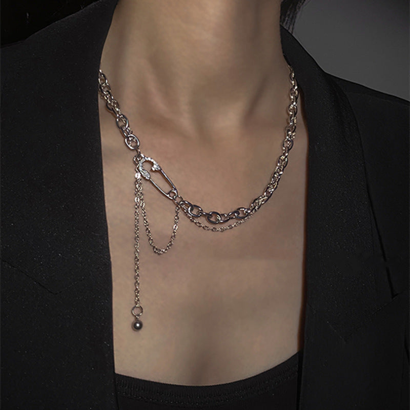 Women's Fashion Personalized Pin Pendant Niche High-grade Sweater Chain Necklaces