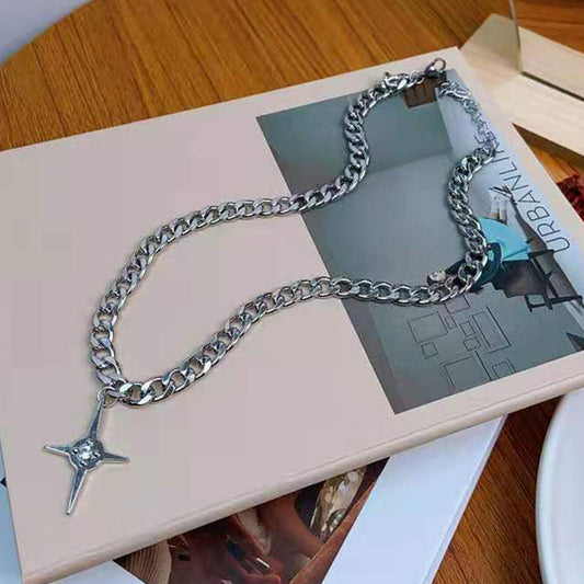 Cool Drag Hip Hop Cross Niche Design Pendant Necklaces