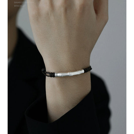 Men's Woven Bamboo Boys Red Rope Couple Carrying Strap Bracelets