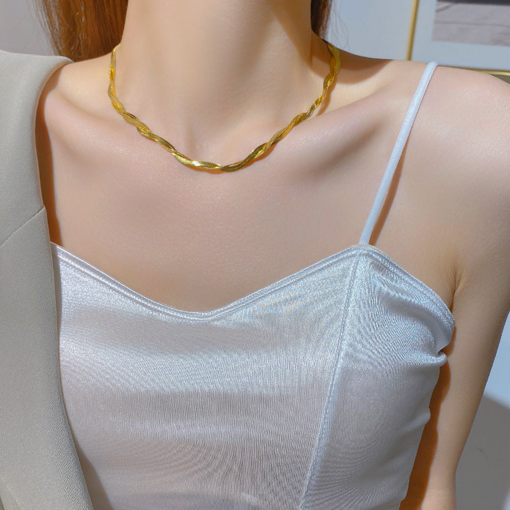 Women's High-grade Gold Cross Titanium Steel Cold Wind Necklaces