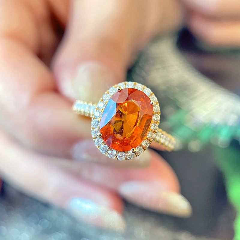 Zircon Live Simulation Tourmaline Full Diamond Open Rings