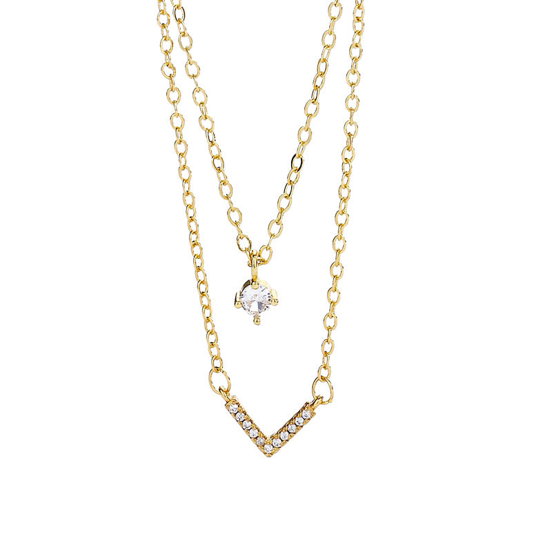 Broadcast Female Temperamental Minority Design Unique Inlaid Necklaces