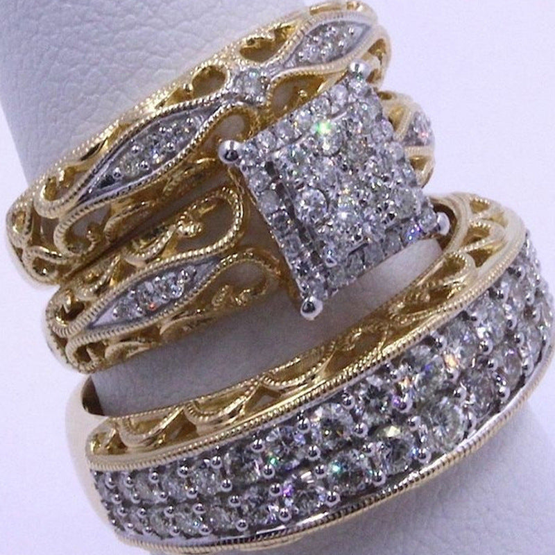 Fashion Three-piece Set Diamond Couple Hand Jewelry The Legend Rings