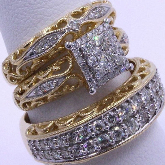 Fashion Three-piece Set Diamond Couple Hand Jewelry The Legend Rings