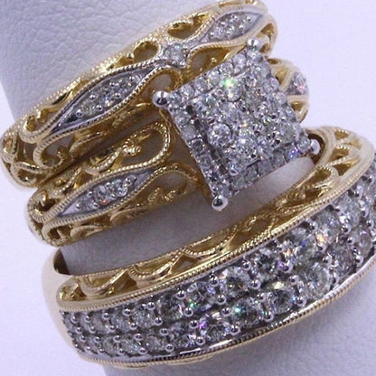 Fashion Three-piece Set Diamond Couple Hand Jewelry The Legend Rings