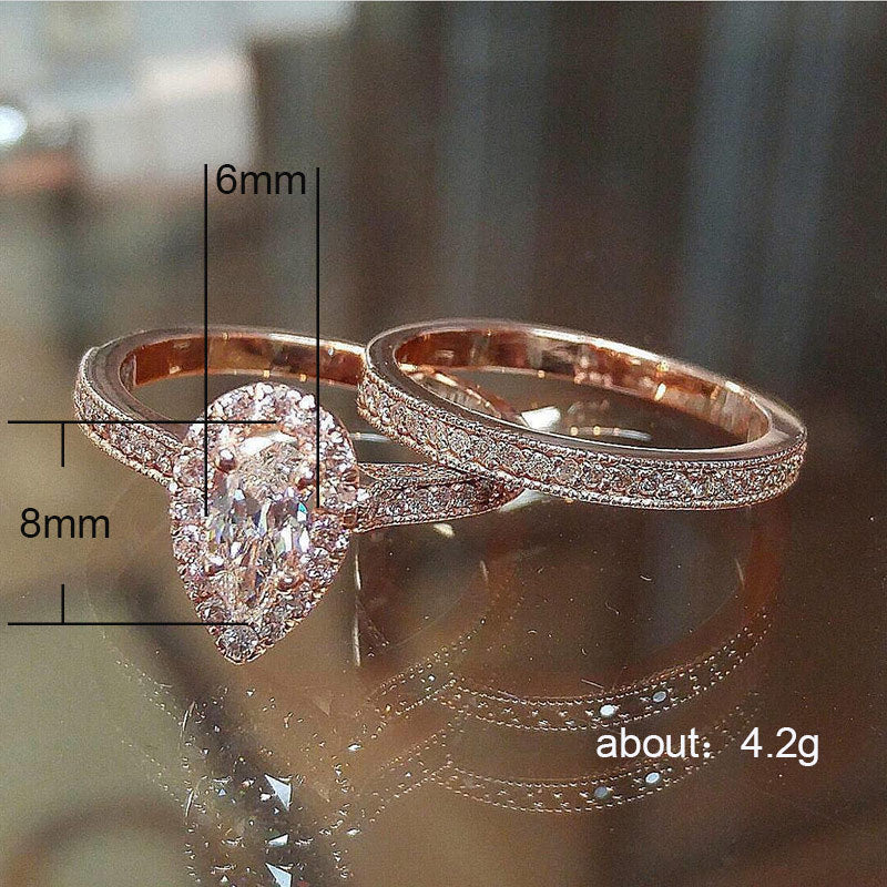 Water Drop Zircon Engagement Fashion Lady Trend Rings