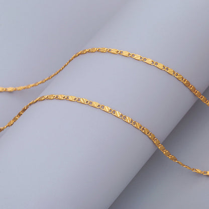 Brocade Gold Plated Flat Chain Simple Bracelets