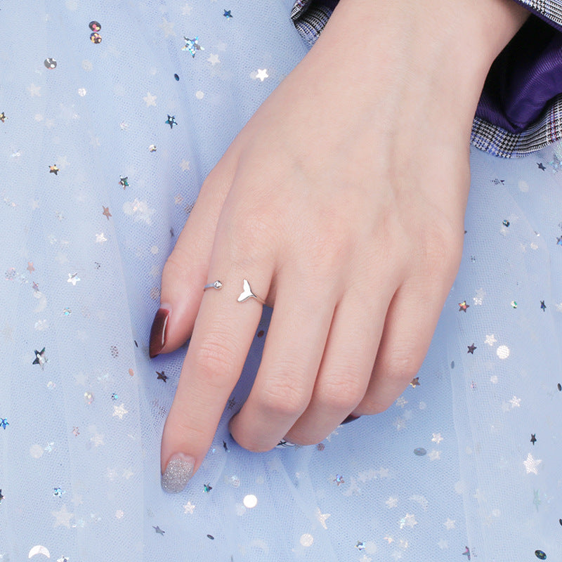 Mermaid Tail Open Fishtail Female Dolphin Rings