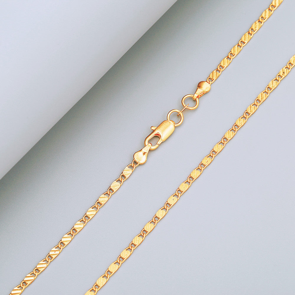 Brocade Gold Plated Flat Chain Simple Bracelets