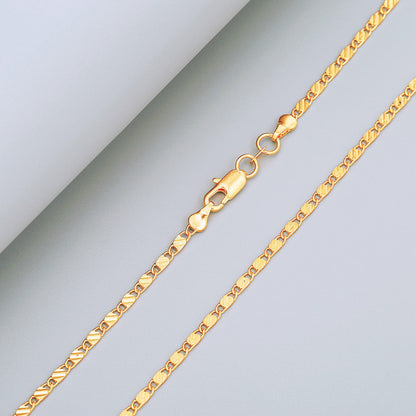 Brocade Gold Plated Flat Chain Simple Bracelets