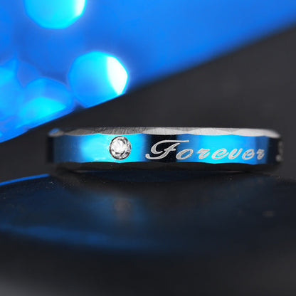 Versatile Titanium Steel Couple Fashion Ornament Rings