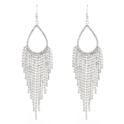 Chain Bridal Atmospheric Water Drop Exaggerated Earrings