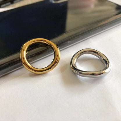 Women's Ornament Simple Metal Gold-plated Wavy Brass Rings