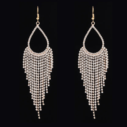 Chain Bridal Atmospheric Water Drop Exaggerated Earrings