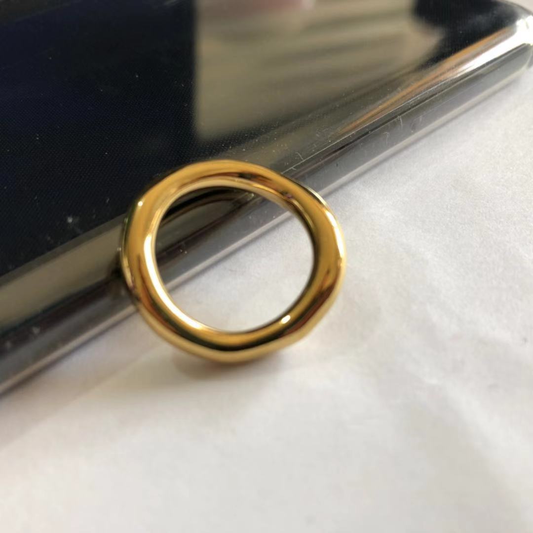 Women's Ornament Simple Metal Gold-plated Wavy Brass Rings