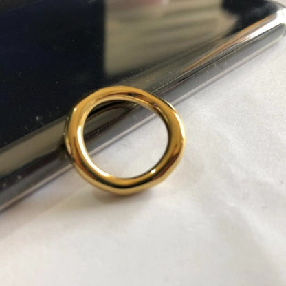Women's Ornament Simple Metal Gold-plated Wavy Brass Rings