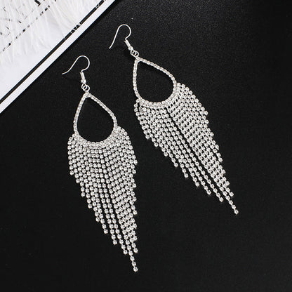 Chain Bridal Atmospheric Water Drop Exaggerated Earrings