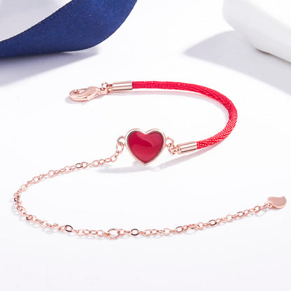 Design Peach Heart Female Mori Fashion Epoxy Bracelets