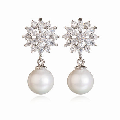 Women's Zircon Ear Clip Pearl Fashion Korean Earrings