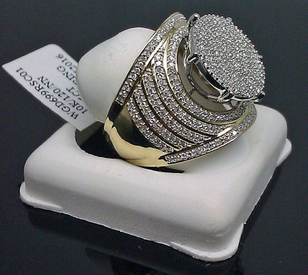 Men's Ornament Gold-plated Full Diamond Oversized Domineering Rings