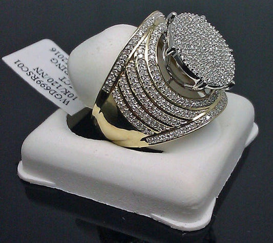 Men's Ornament Gold-plated Full Diamond Oversized Domineering Rings