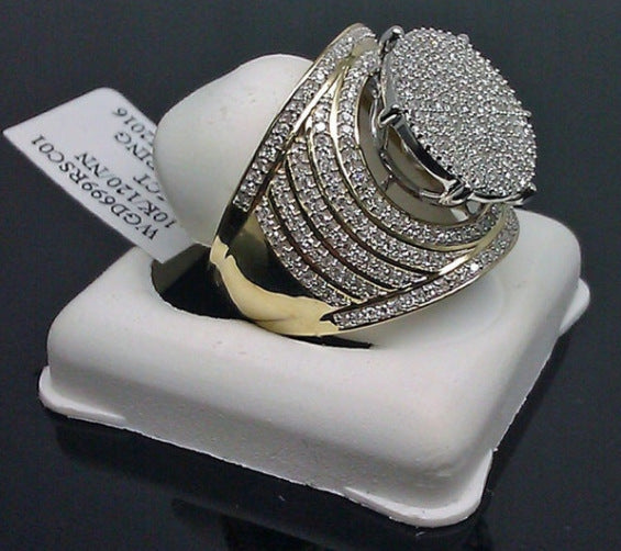 Men's Ornament Gold-plated Full Diamond Oversized Domineering Rings