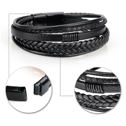 Men's Jewelry Fashion Leather Rope Hand Weaving Bracelets