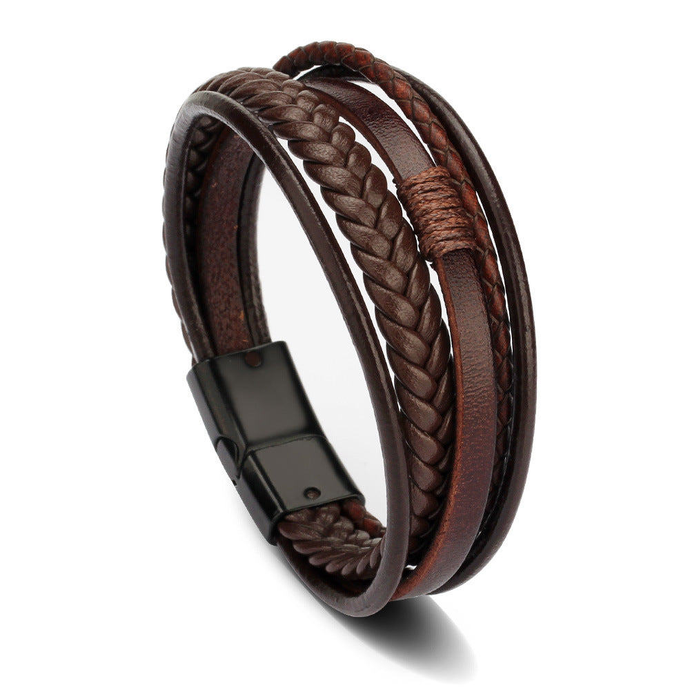Men's Jewelry Fashion Leather Rope Hand Weaving Bracelets