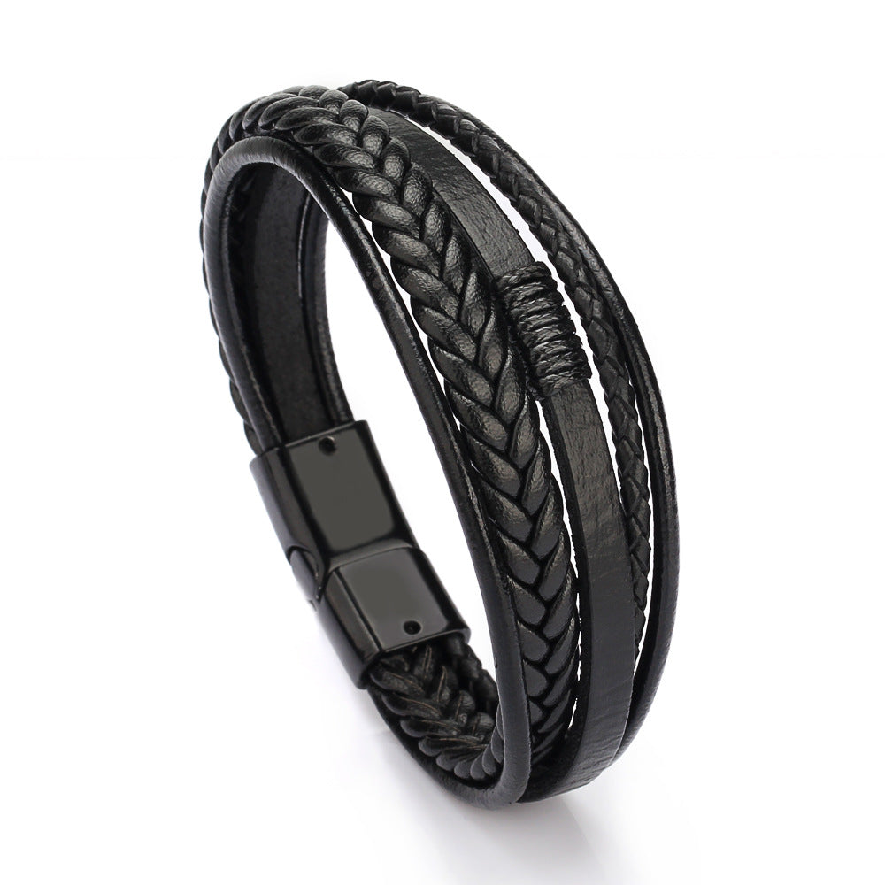 Men's Jewelry Fashion Leather Rope Hand Weaving Bracelets