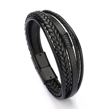 Men's Jewelry Fashion Leather Rope Hand Weaving Bracelets