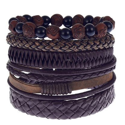 Men's Classic Vintage Handmade Braided Leather Bracelets