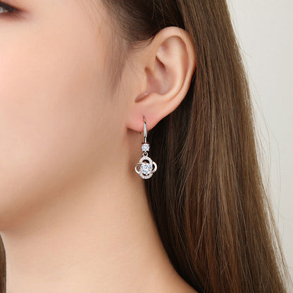 Women's Clover Temperamental Long Korean Style Personalized Ear Clips Earrings