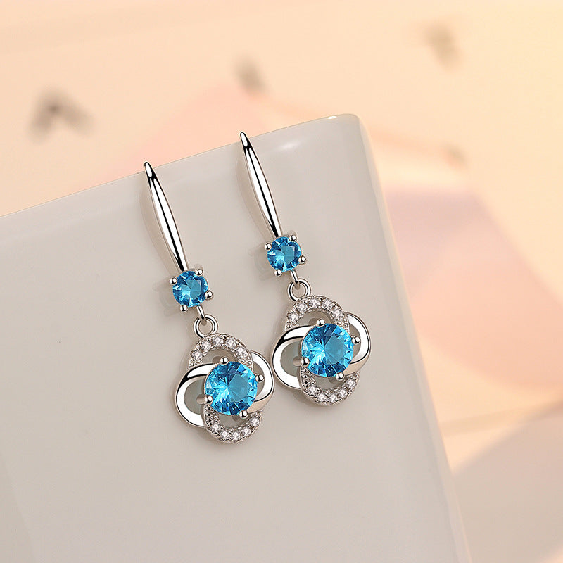 Women's Clover Temperamental Long Korean Style Personalized Ear Clips Earrings