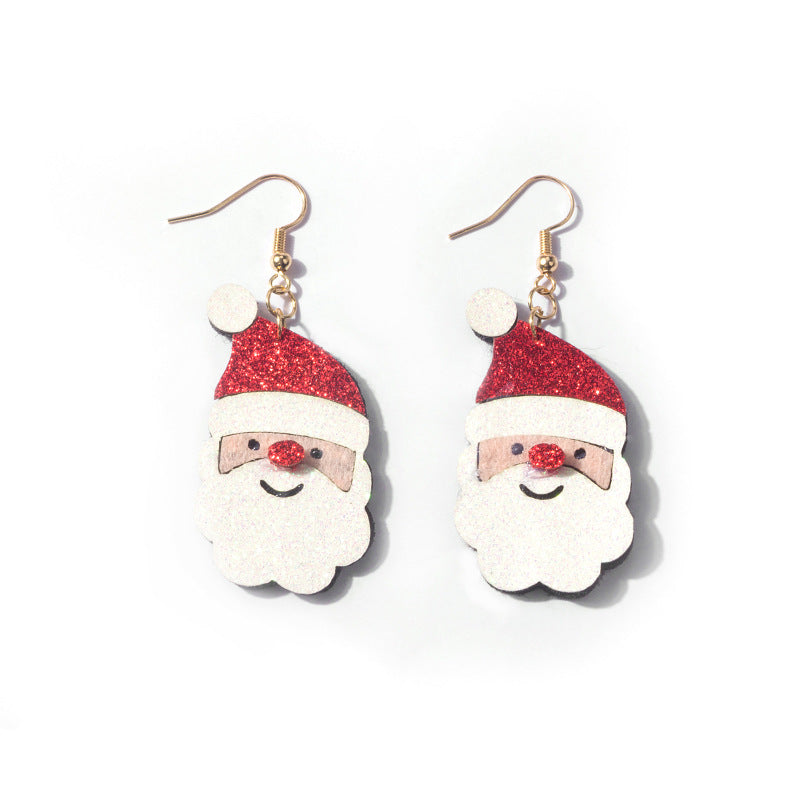 Cartoon Stereo Santa Claus Snowman Elk Earrings