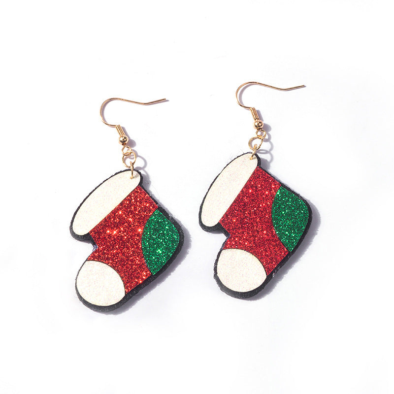 Cartoon Stereo Santa Claus Snowman Elk Earrings