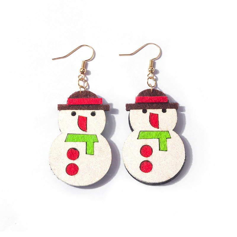 Cartoon Stereo Santa Claus Snowman Elk Earrings