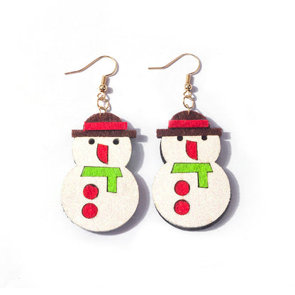Cartoon Stereo Santa Claus Snowman Elk Earrings