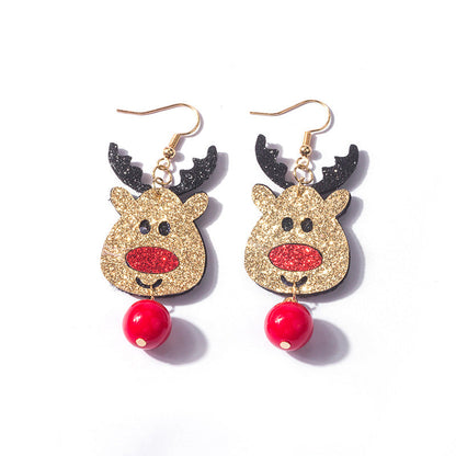 Cartoon Stereo Santa Claus Snowman Elk Earrings
