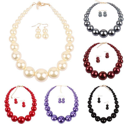 Exaggerated Simple Imitation Pearl Short Clavicle Necklaces