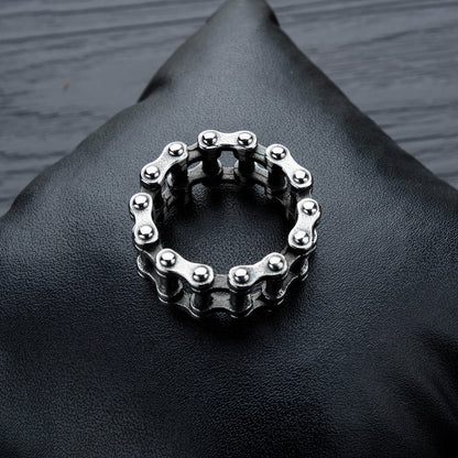 Men's Fashion Ornament Personality Bicycle Chain Titanium Steel Trendy Rings