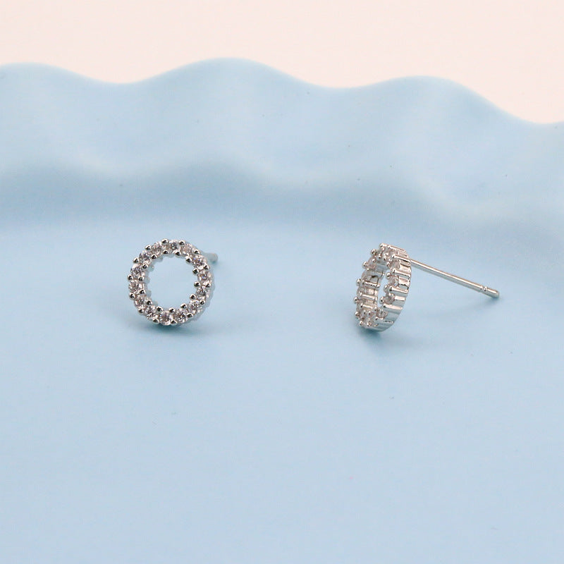 Women's Round Diamond Sterling Sier Personalized Super Earrings