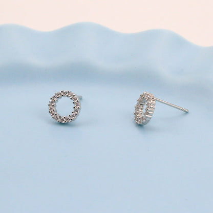 Women's Round Diamond Sterling Sier Personalized Super Earrings