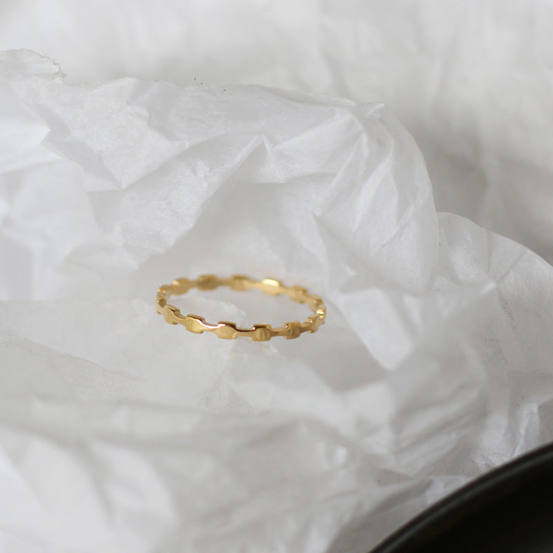 Women's Fashion Chain Hollow Square Set Thin Rings