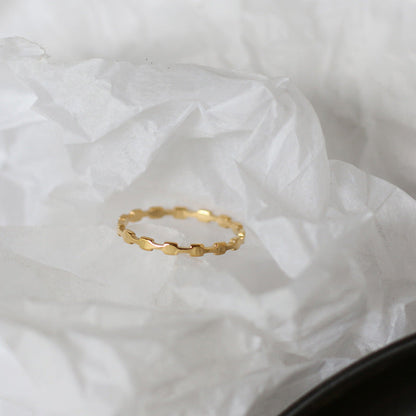 Women's Fashion Chain Hollow Square Set Thin Rings