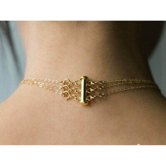 Accessories Magnetic Snap Connection Buckle Double Necklaces